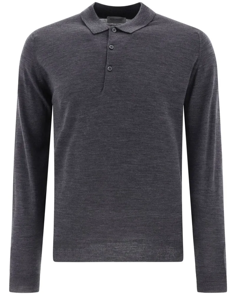 John Smedley Poloshirt aus Merinowolle - Grau Grau