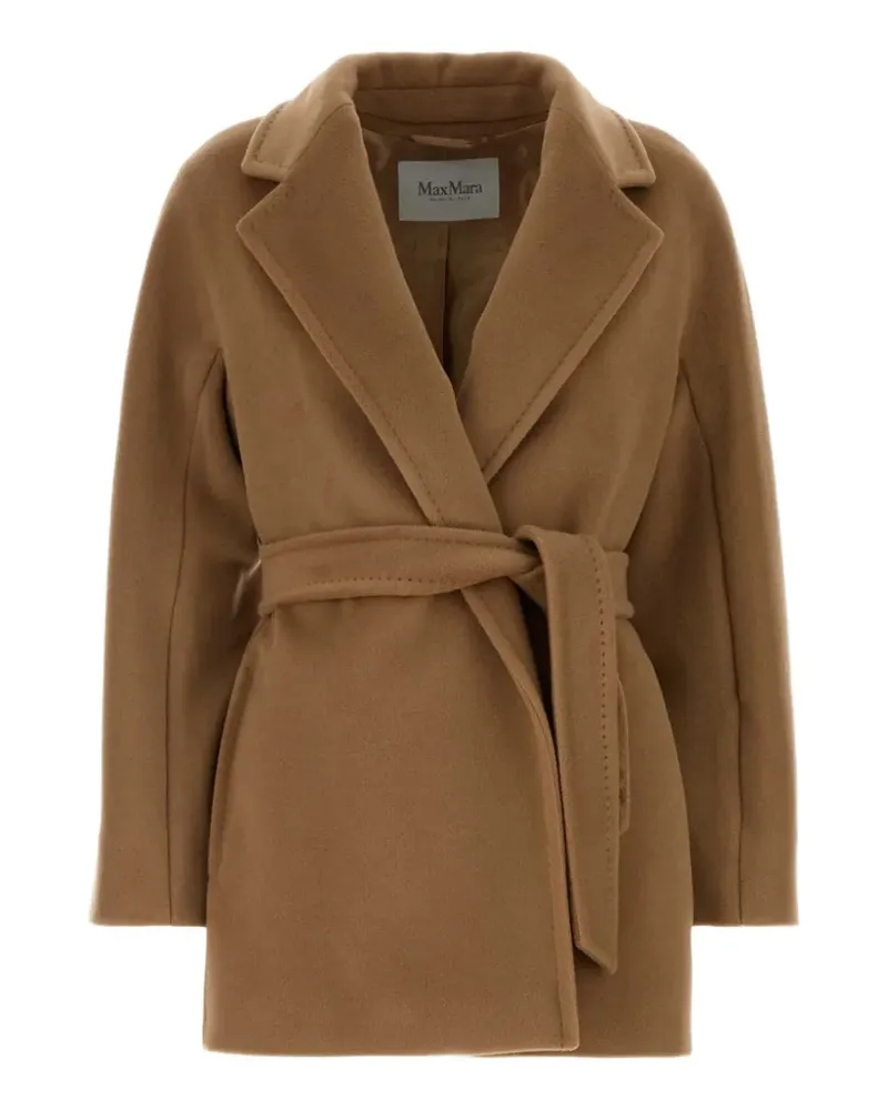 Max Mara Mondina Wollmantel mit Gürtel - Nude Nude
