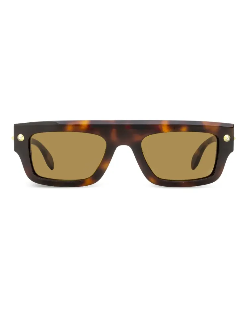 Alexander McQueen spike-stud rectangle-frame sunglasses - Braun Braun