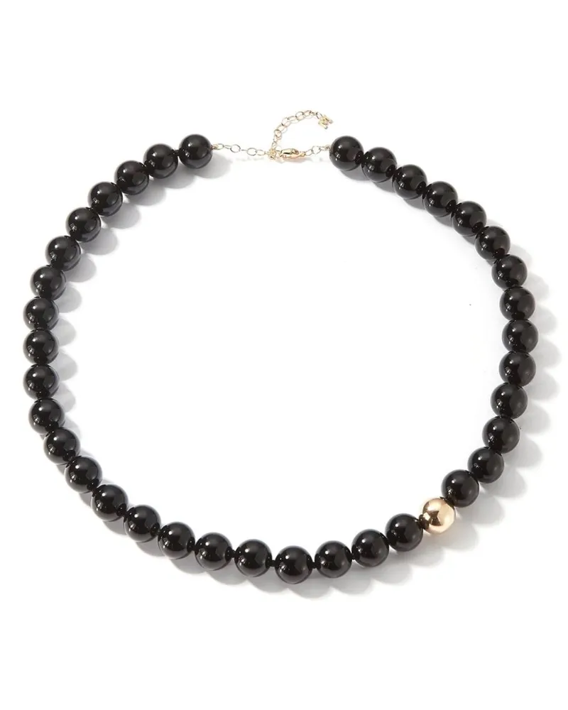 MATEO 14kt Gelbgold-Choker mit Diamanten - Schwarz Schwarz