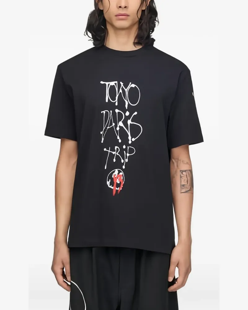 Y-3 T-Shirt mit grafischem Print - Schwarz Schwarz
