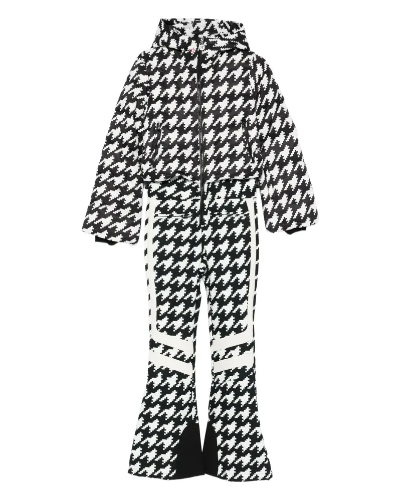 Perfect Moment Jumpsuit mit Hahnentrittmuster - Schwarz Schwarz
