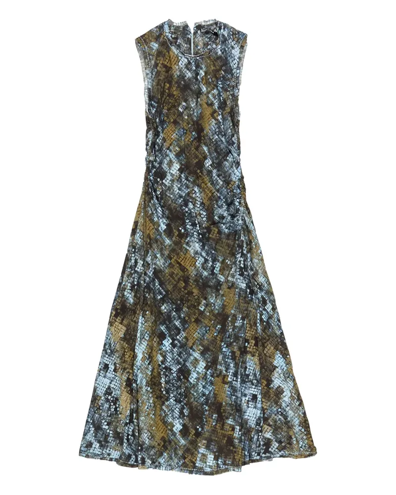 BIMBA Y LOLA Kleid mit Schlangenleder-Print - Blau Blau