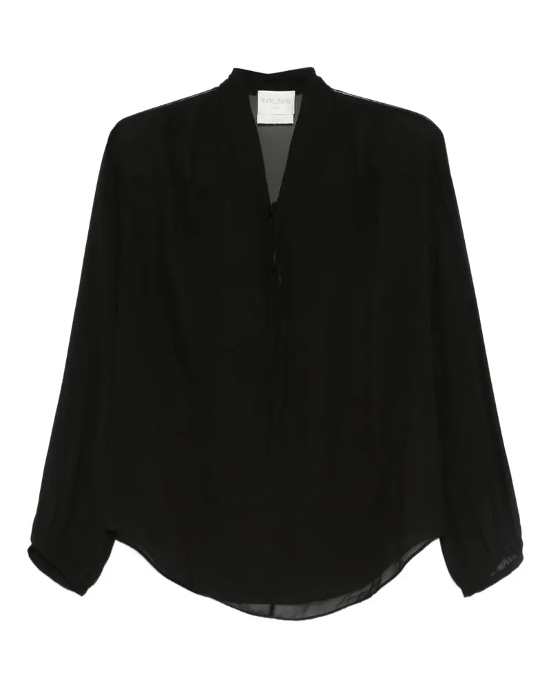 forte_forte Bluse mit Sheer-Effekt - Schwarz Schwarz