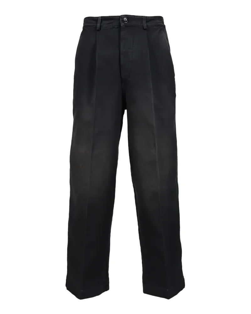 Marni pleated faded-effect trousers - Schwarz Schwarz