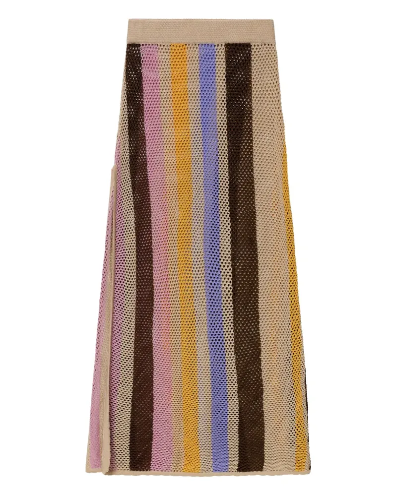 AGUA BENDITA Gestreifter Taillenrock - Nude Nude