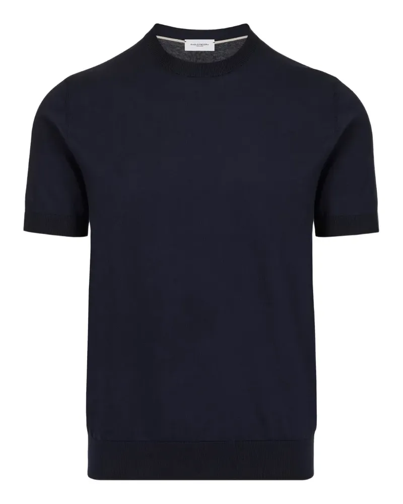 Paolo Pecora Milano short-sleeve cotton sweater - Blau Blau