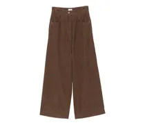 Cordhose mit weitem Bein - Braun