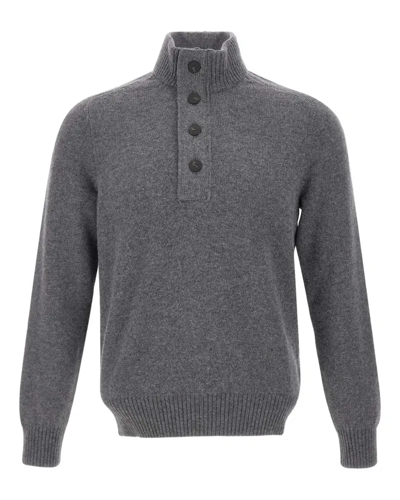 Gran Sasso button-placket wool sweater - Grau Grau