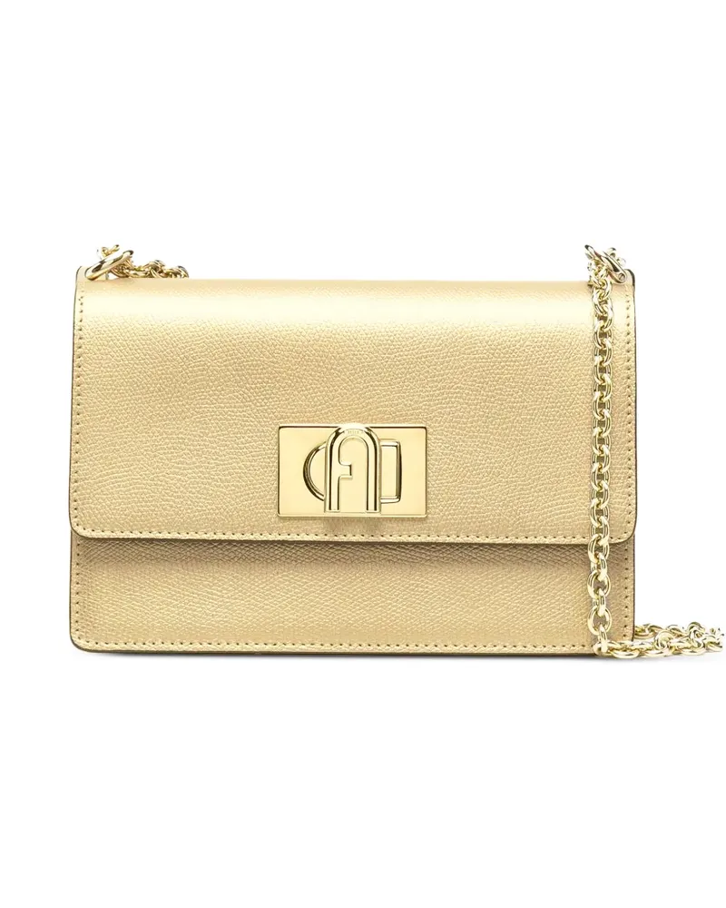 Furla Schultertasche mit Logo-Schild - Gold Gold