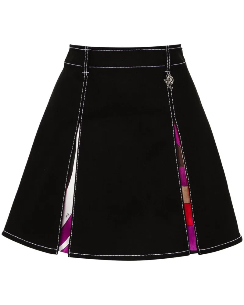 Emilio Pucci Minirock mit Falten - Schwarz Schwarz