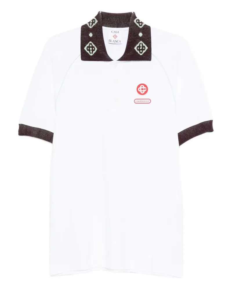 Casablanca Paris logo-patch polo shirt - Weiß Weiß