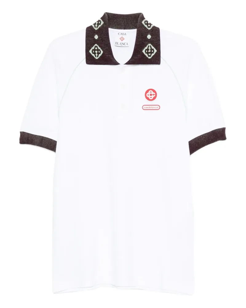 Casablanca Paris logo-patch polo shirt - Weiß Weiß