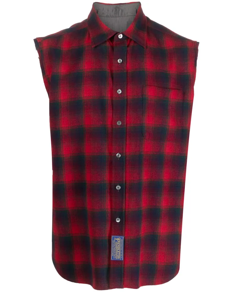 Maison Margiela x Pendleton ärmelloses Hemd mit Karomuster - Rot Rot