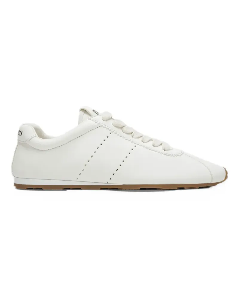 Miu Miu Plume technical-fabric and suede sneakers - Weiß Weiß