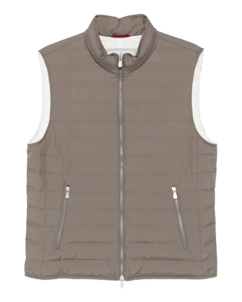 Brunello Cucinelli quilted high-neck gilet - Grün Grün