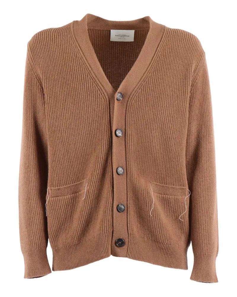 Ballantyne V-neck ribbed cardigan - Braun Braun
