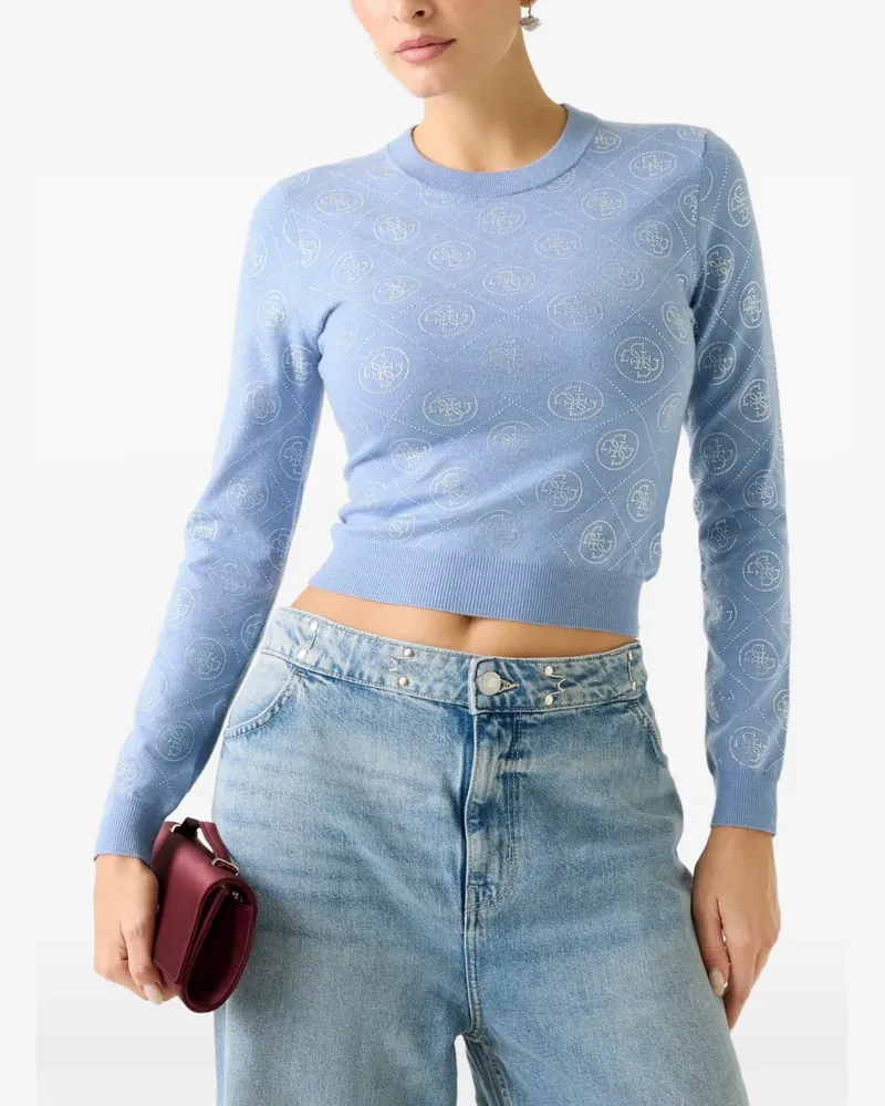 Guess 4G Pullover mit Strass - Blau Blau