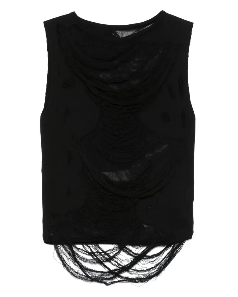 Maison Margiela Trägershirt in Distressed-Optik - Schwarz Schwarz