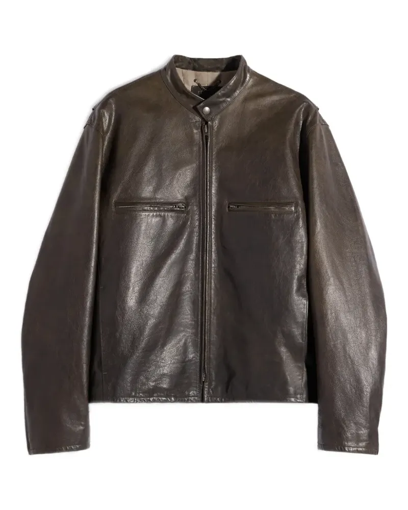 Christophe Lemaire Kastige Bikerjacke - Braun Braun