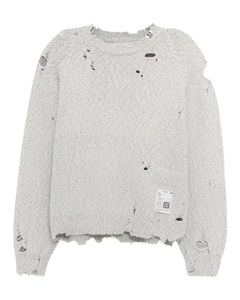 MIHARAYASUHIRO Distressed-Pullover mit Zopfmuster - Grau Grau