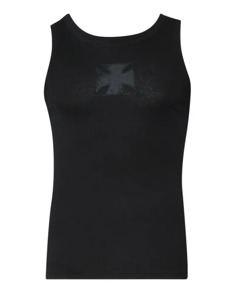 VETEMENTS Biker Cross Tanktop mit Print - Schwarz Schwarz