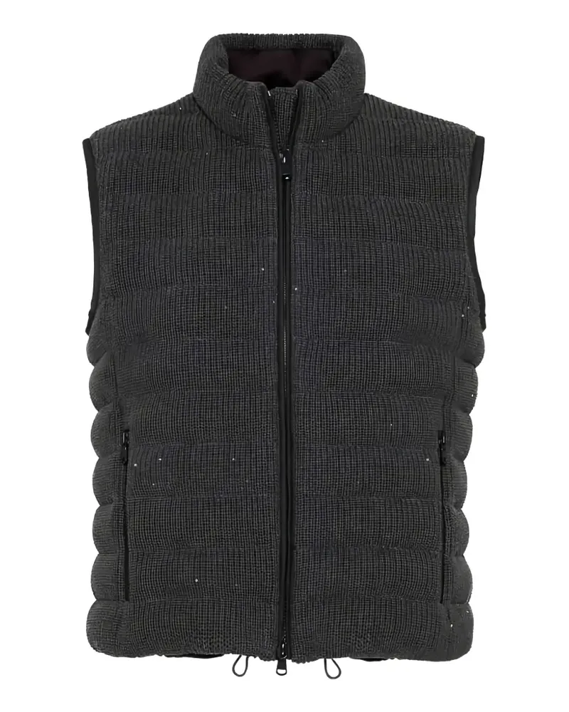 Brunello Cucinelli quilted ribbed-knit gilet - Grau Grau