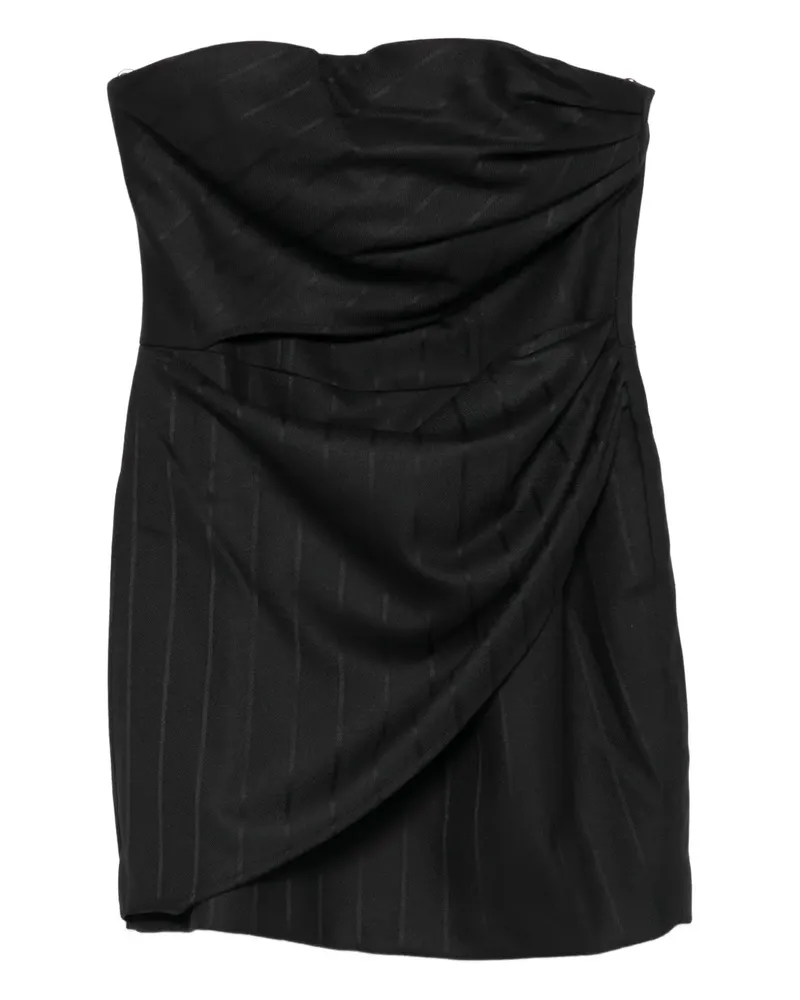 ANDAMANE Schulterfreies Minikleid mit Drapierung - Schwarz Schwarz