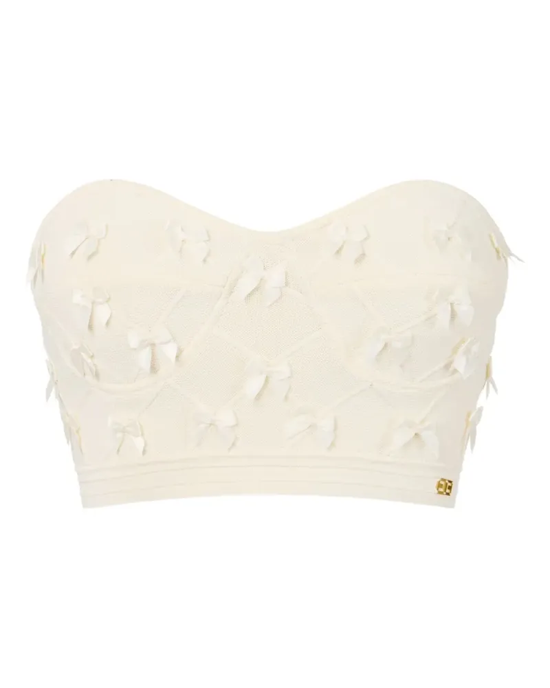 Elisabetta Franchi Schulterfreies Top mit Schleifendetail - Nude Nude