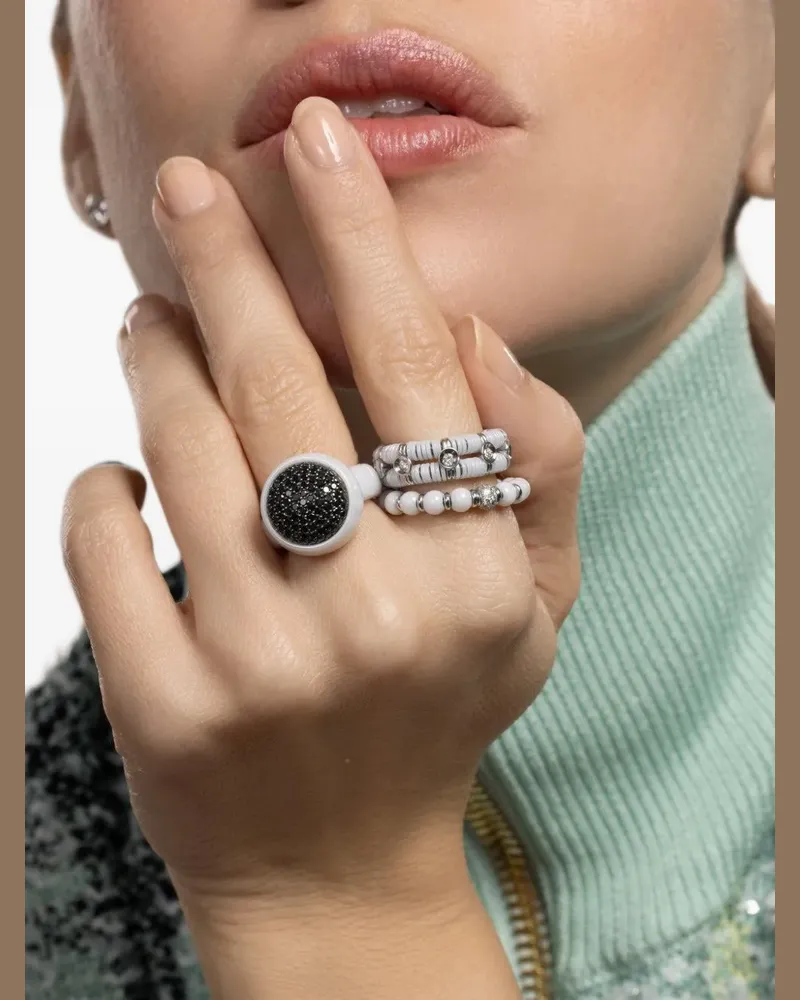 Roberto Demeglio logo-detail diamond ring - Silber Silber