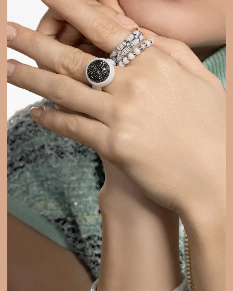 Roberto Demeglio Diamantring mit Logo - Silber Silber