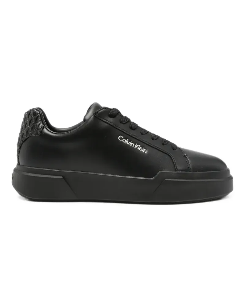 Calvin Klein quilted-heel leather sneakers - Schwarz Schwarz