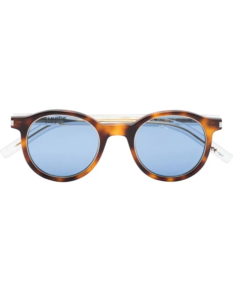 Saint Laurent Sonnenbrille mit rundem Gestell - Braun Braun