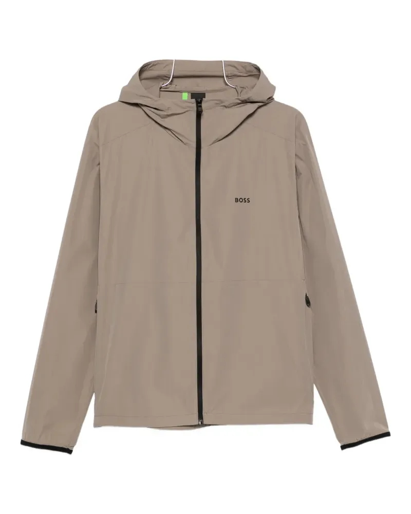 HUGO BOSS hooded logo-print jacket - Nude Nude