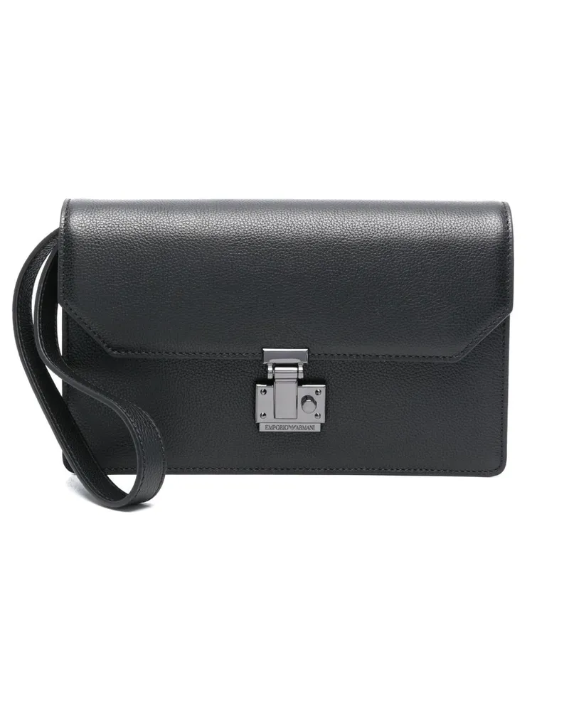 Emporio Armani Strukturierte Clutch - Schwarz Schwarz