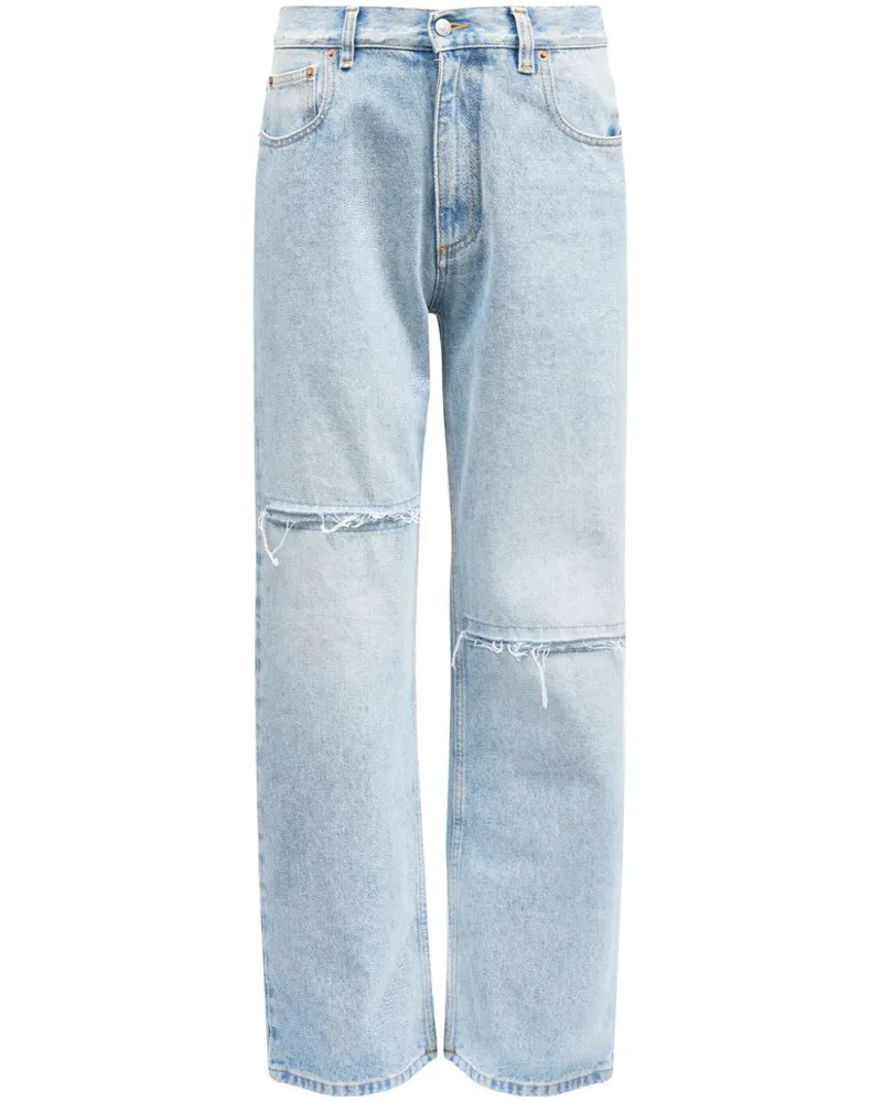 Maison Margiela Gerade Jeans im Distressed-Look Blau