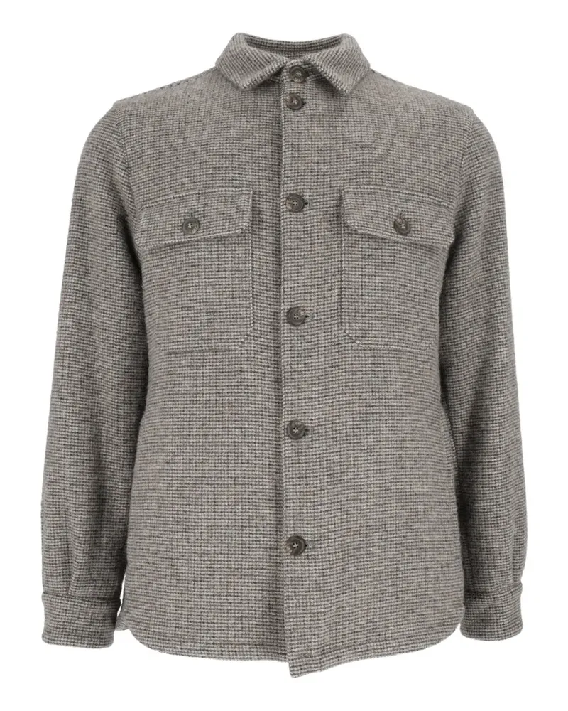 MAZZARELLI check-pattern flap-pocket jacket - Grau Grau