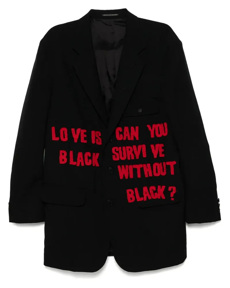 Yohji Yamamoto Sakko im Patchwork-Design - Schwarz Schwarz