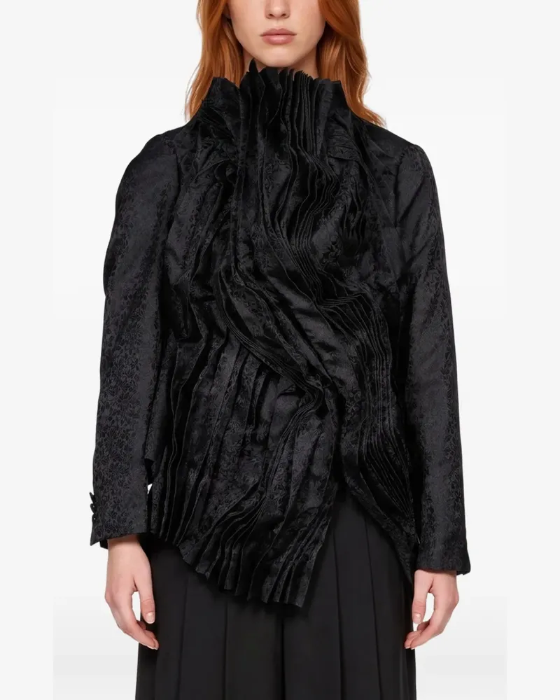 Comme des Garçons Jacquard-Jacke mit Blumenmuster - Schwarz Schwarz