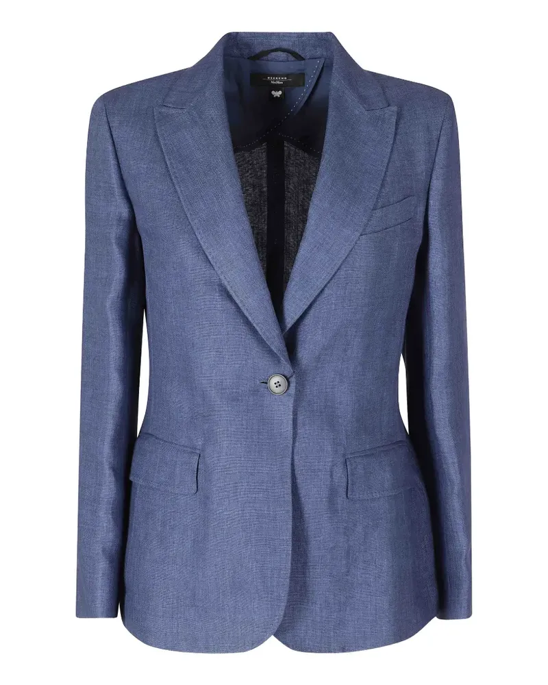 Max Mara single-breasted linen blazer - Blau Blau