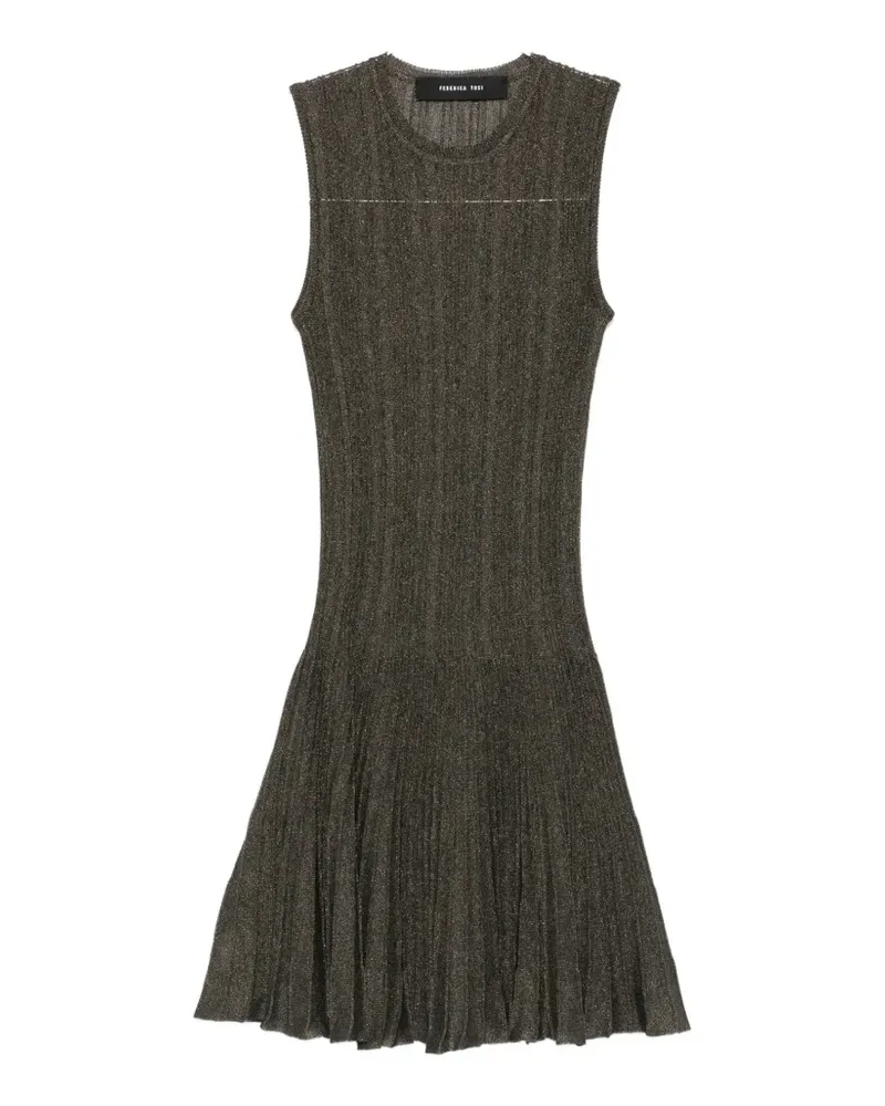 Federica Tosi ribbed-knit sleeveless mini dress - Braun Braun