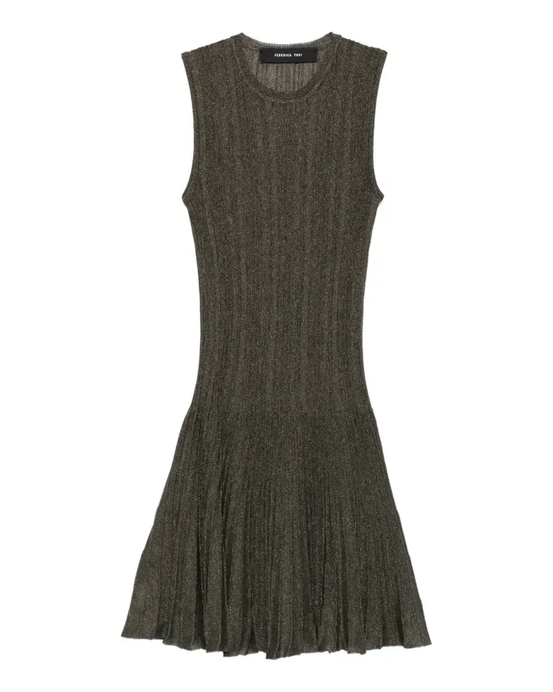 Federica Tosi ribbed-knit sleeveless mini dress - Braun Braun