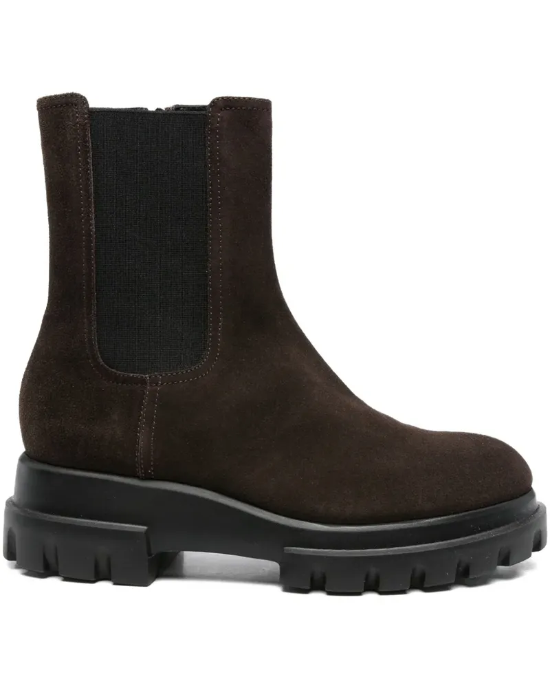 Attilio Giusti Leombruni Runde Stiefel mit Stretcheinsätzen 40mm - Braun Braun