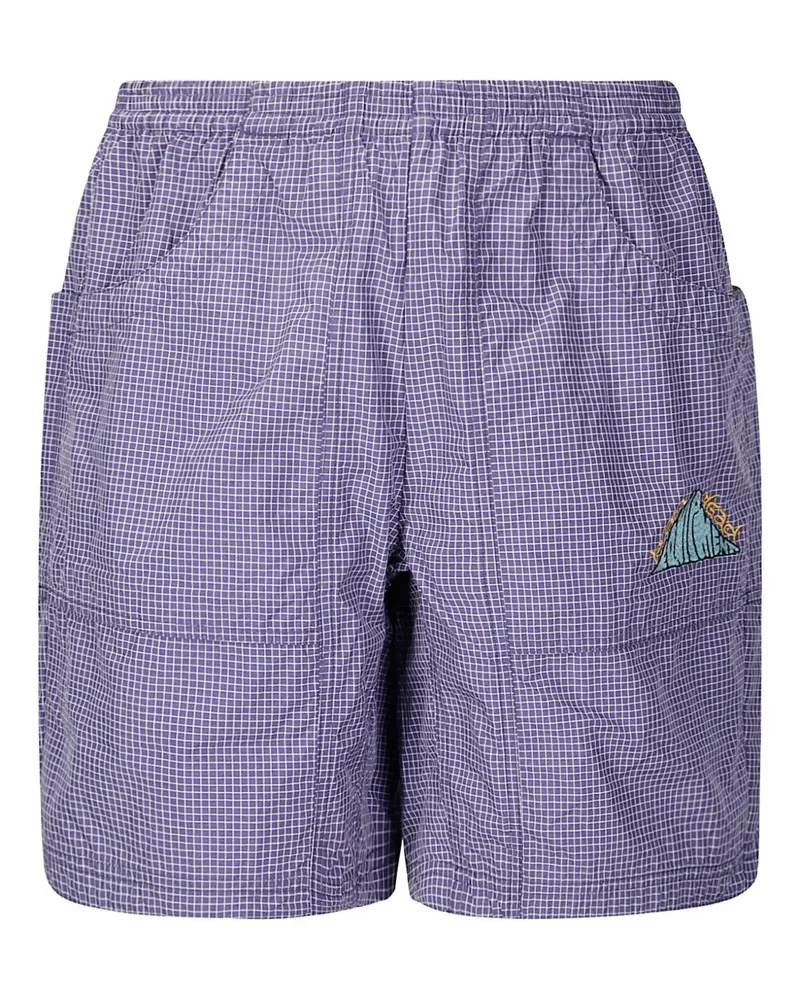 Brain Dead Karierte Cargo-Shorts - Blau Blau