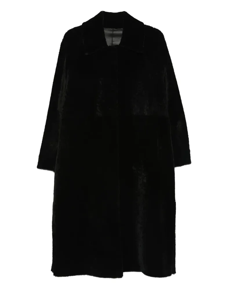 Manzoni 24 Mantel mit Shearling-Kragen - Schwarz Schwarz