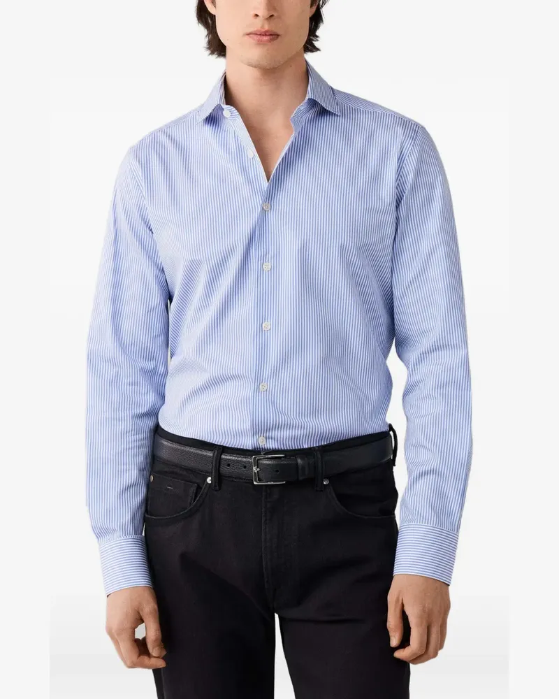 Hackett Gestreiftes Hemd - Blau Blau