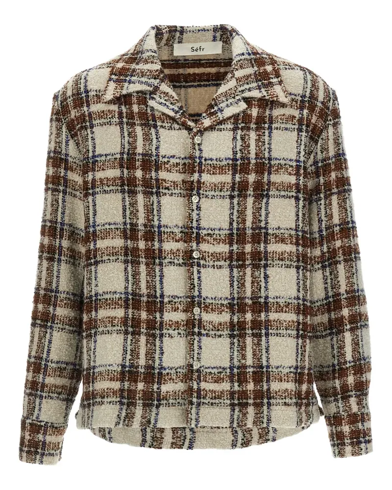 Séfr Ojai textured check shirt - Nude Nude