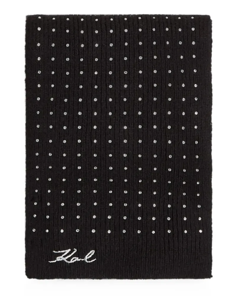 Karl Lagerfeld K/Signature rhinestone scarf - Schwarz Schwarz