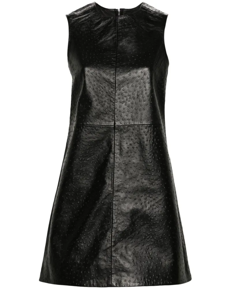 REMAIN Minikleid aus Leder - Schwarz Schwarz