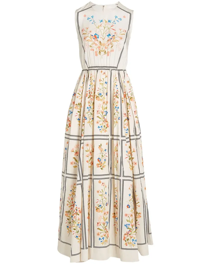 Giambattista Valli Kleid mit Scagliola-Print - Weiß Weiß